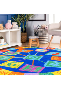 Kids ABC & Numbers Round Rug