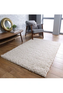 Lara Plain Cream Shaggy Rug