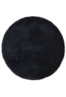 Luxe Plain Black Shaggy Rug