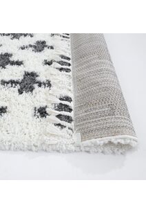 Larry Beige Moroccan Shaggy Rug