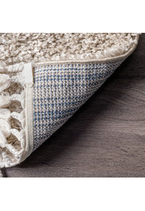 Lucy Beige Shaggy Moroccan Rug