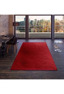 Levis Plain Red Thick Shaggy Rug