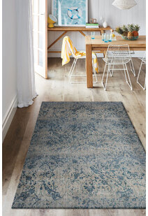 Melanie Blue Overdyed Floral Rug
