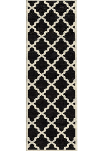 Messi Black Moroccan Trellis  Rug