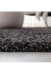 Natura Plain Charcoal Shaggy Rug