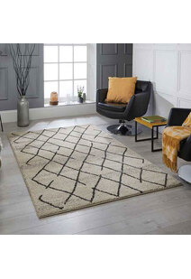 Nordic Beige Moroccan Trellis Rug