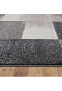 Orel Grey Square Pattern Rug