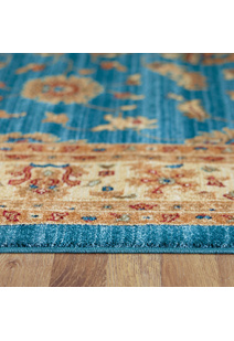 Parker Blue Oriental Fringed Rug