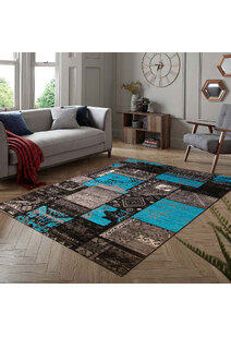 Paris Turquoise Patchwork Rug
