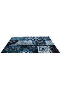 Paris Carved Blue Patchwork Rug