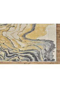 Roma Yellow Modern Abstract Rug