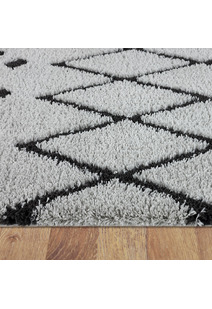 Salem Grey Moroccan Shaggy Rug