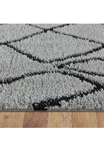 Salem Moroccan Grey Shaggy Rug