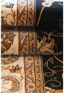 Star Black Traditional Oriental Rug