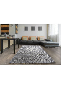 Saffron Grey Moroccan Shaggy Rug