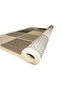 Storm Ivory Square Pattern Rug