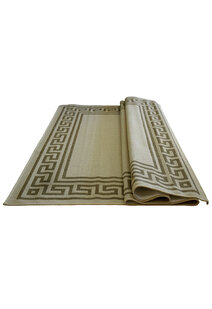 Soleil Beige Greek Key Border Rug