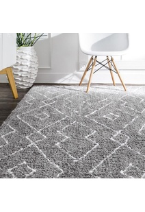 Symphony Moroccan Grey Shag Rug