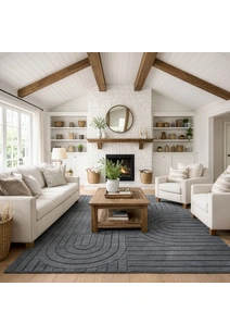 Viper Dark Grey Modern Arch Rug