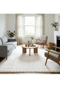 Viper White Modern Arch Rug