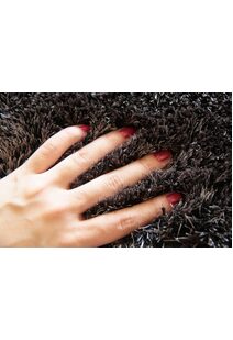 Vera Thick Plain Black Shaggy Rug