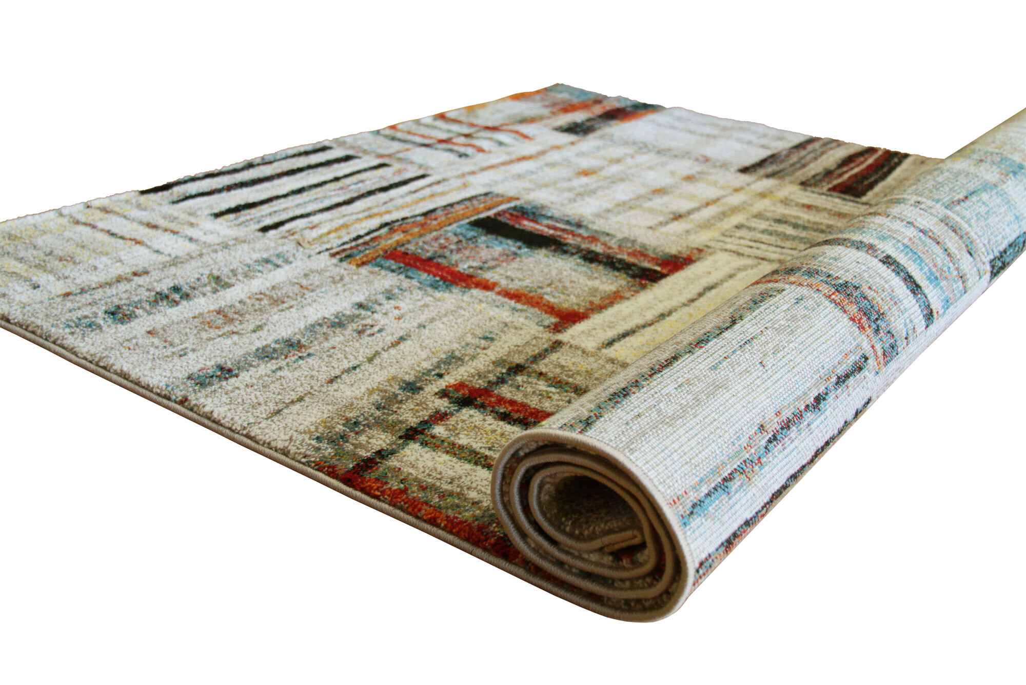Large View Adobe Beige Square Pattern Rug