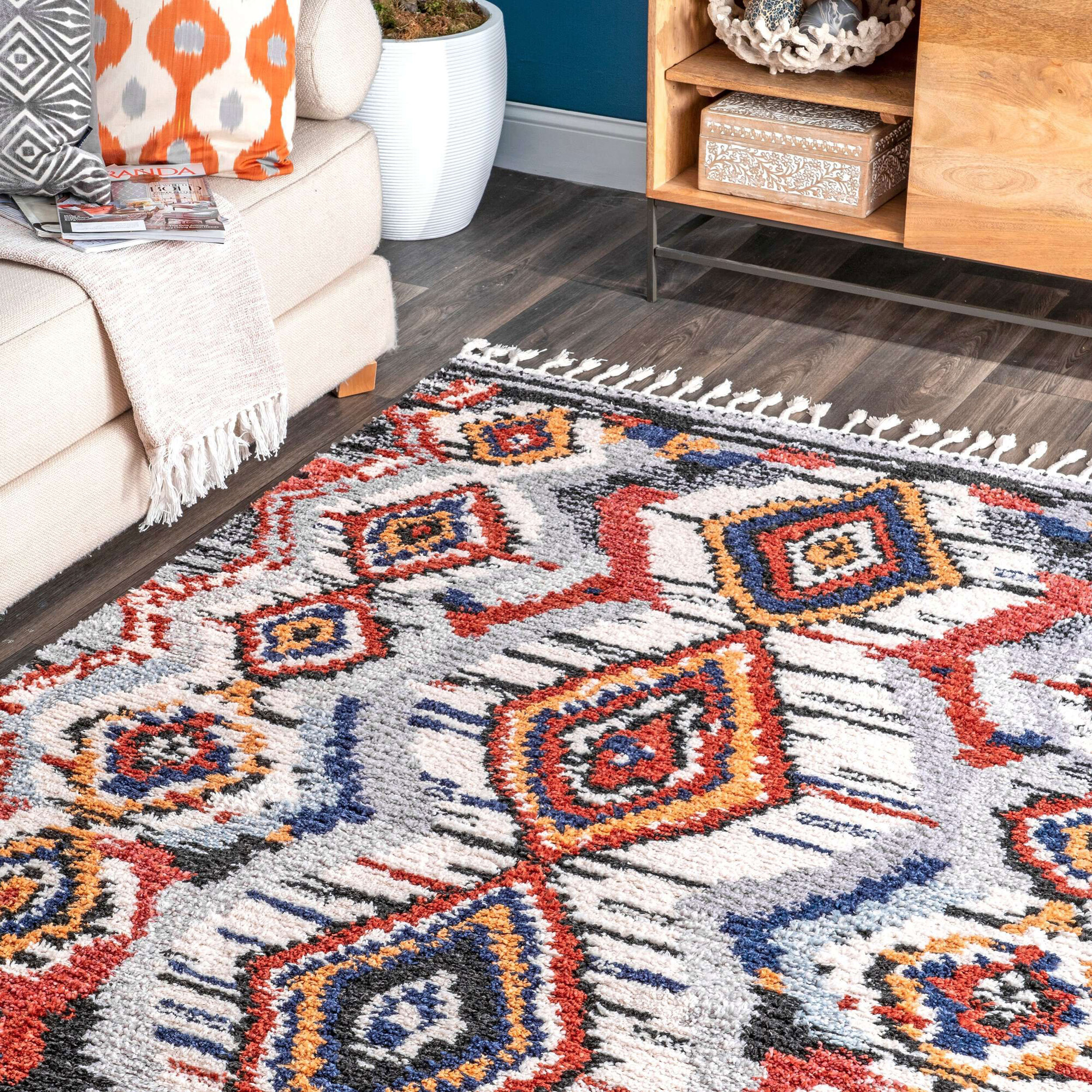 Large View Amara Geometric Moroccan Rug