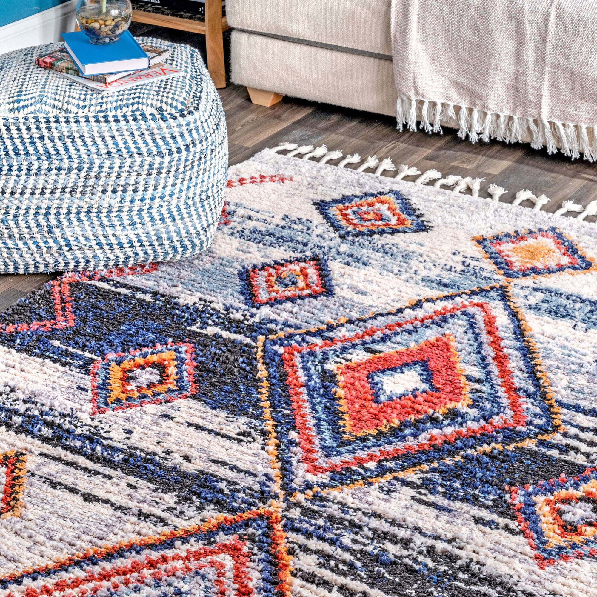 Large View Amara Diamond Moroccan Rug