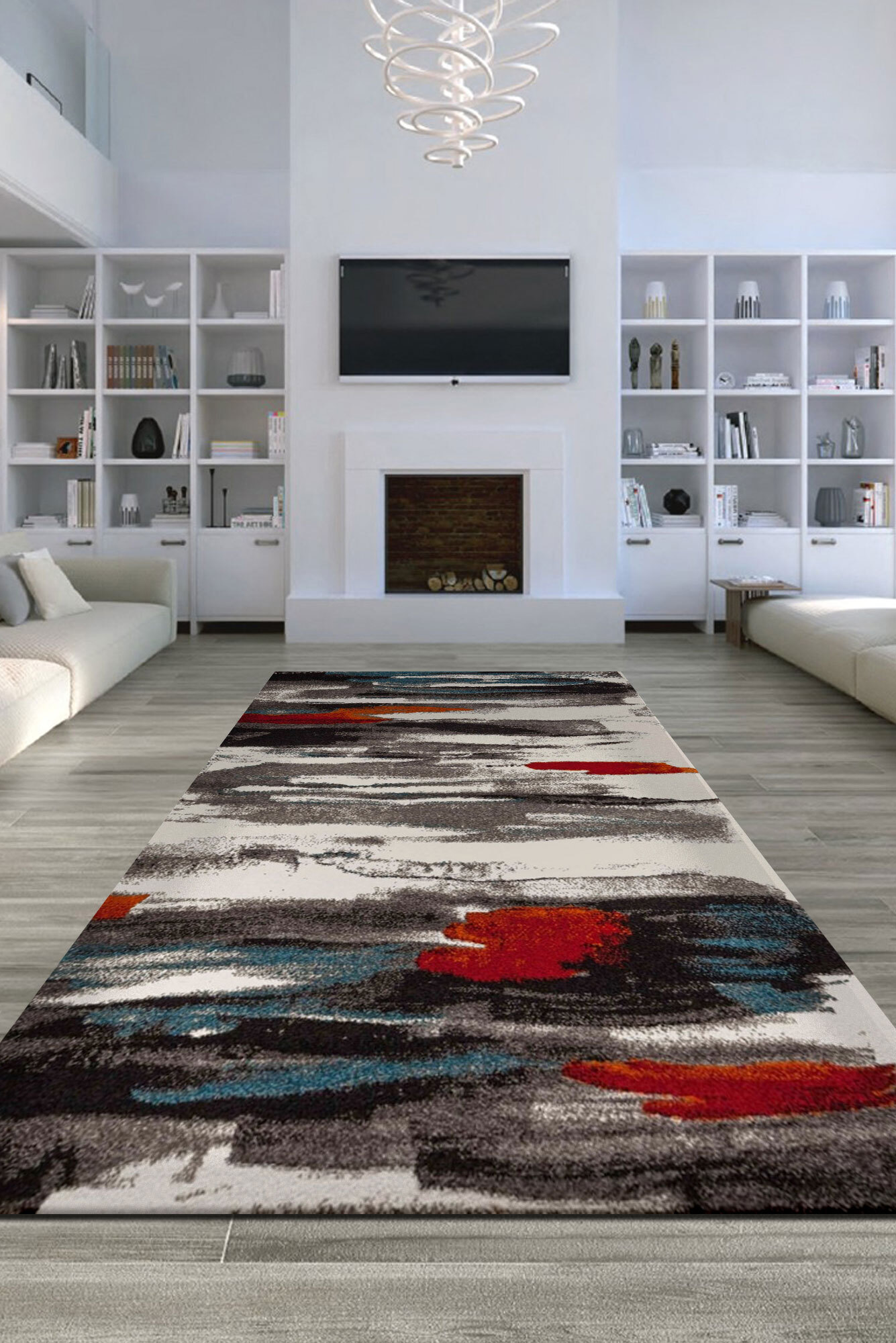Large View Adobe Modern Striped Rug