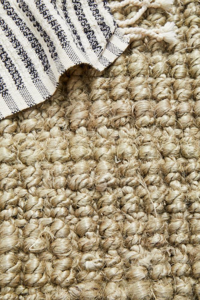 Agra Tan Hand Loomed Jute Rug