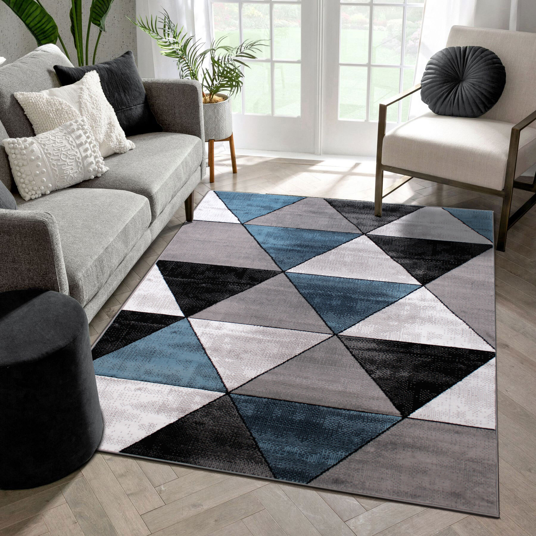 Large View Axel Modern Triangle Pattern Rug