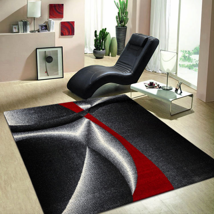 Aria Black Modern Abstract Rug