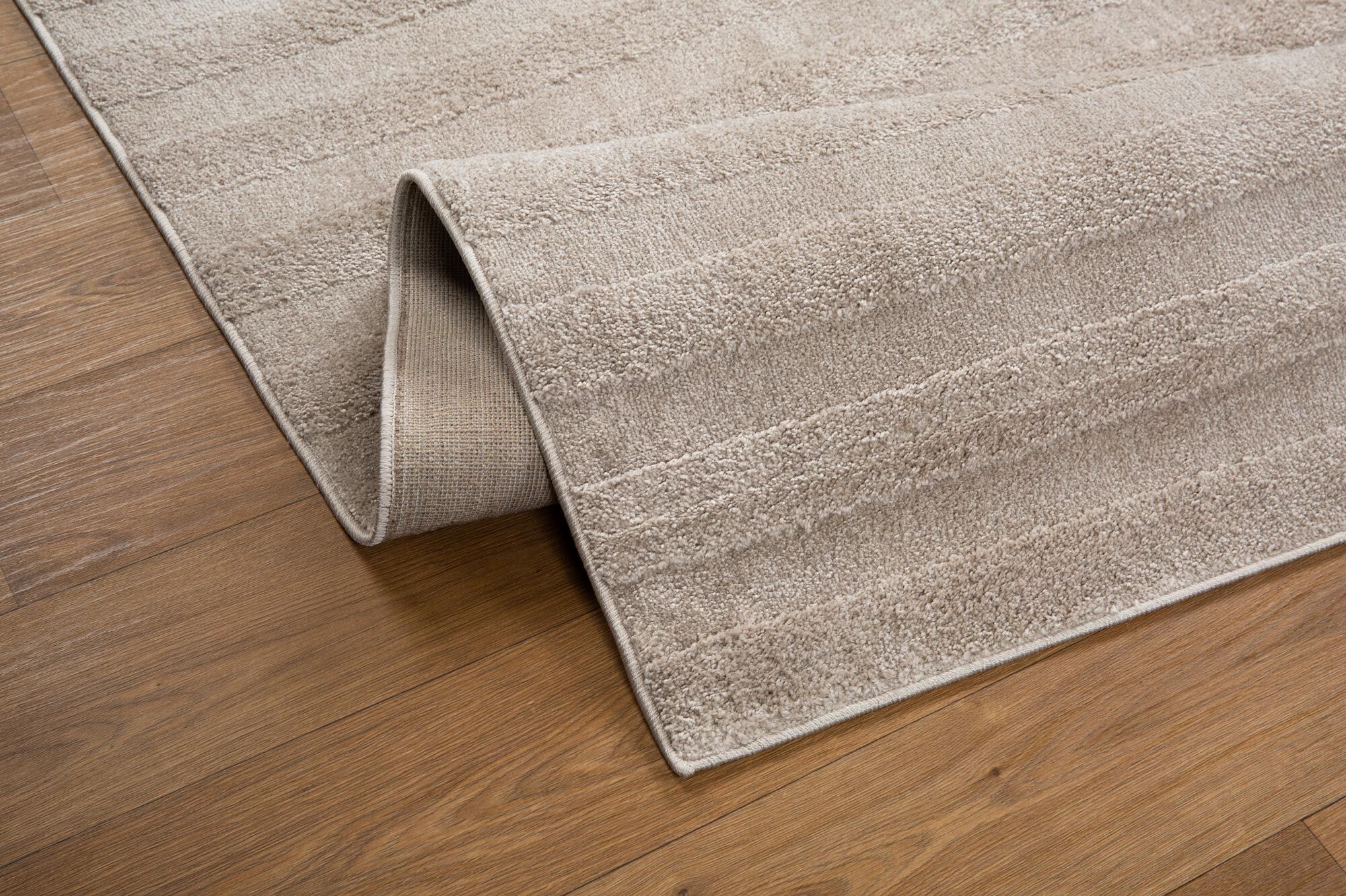 Large View Austin Plain Beige Striped Rug