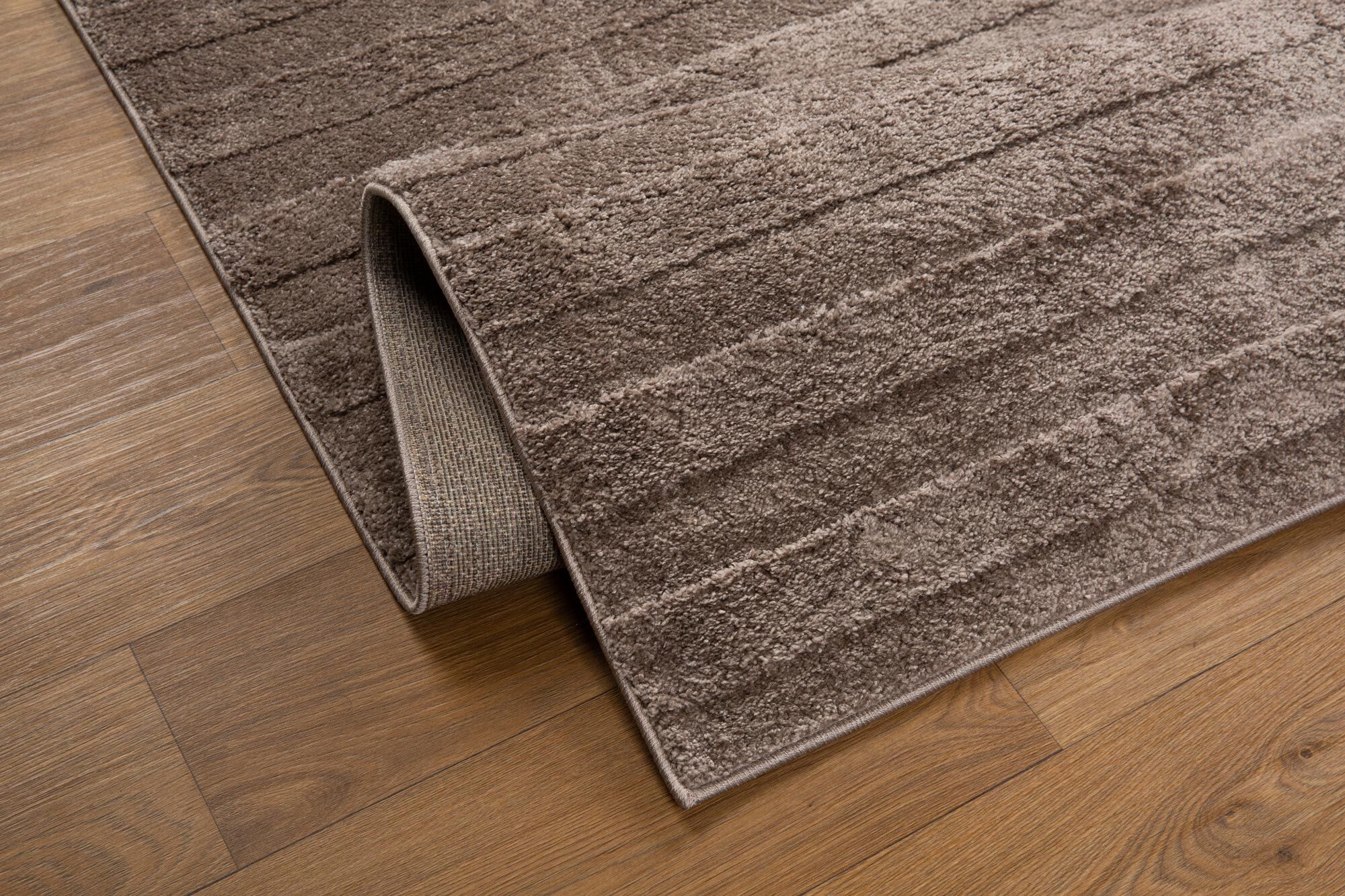 Large View Austin Plain Brown Striped Rug