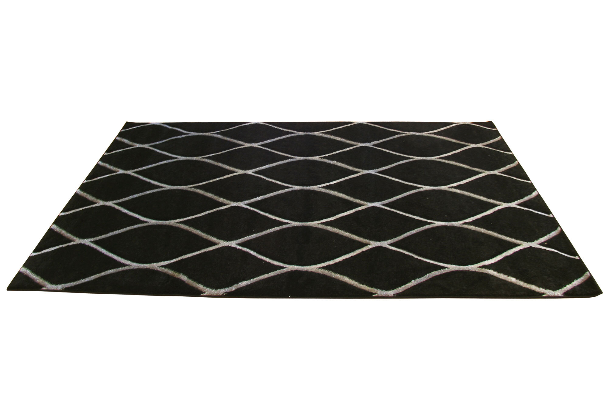 Bonnie Modern Black Trellis Rug