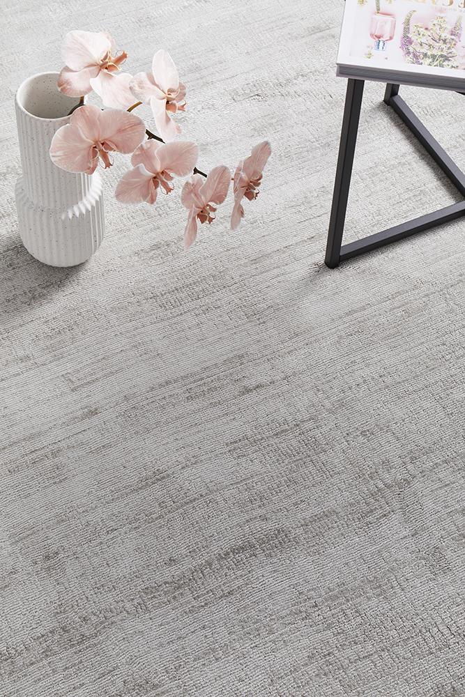 Large View Bree Hand Loomed Plain Grey Rug