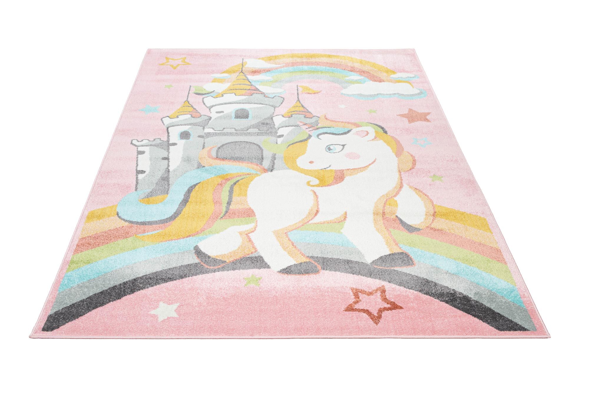 Large View Candy Unicorn & Castle Kids Rug