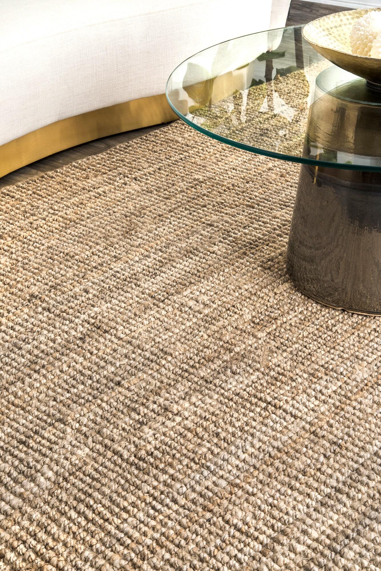 Large View Chunky Jute Hand Woven Rug