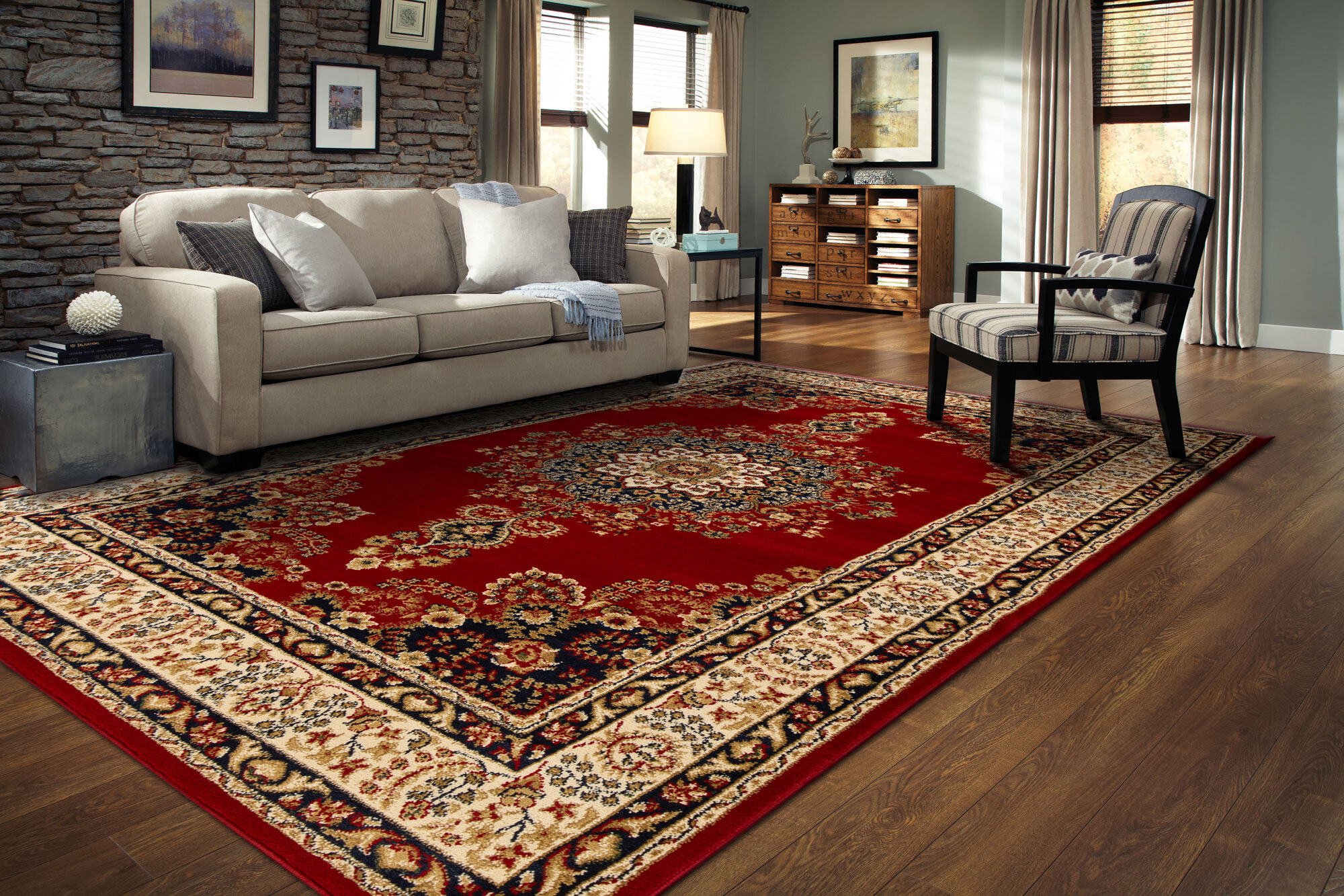 Large View Coen Traditional Medallion Rug