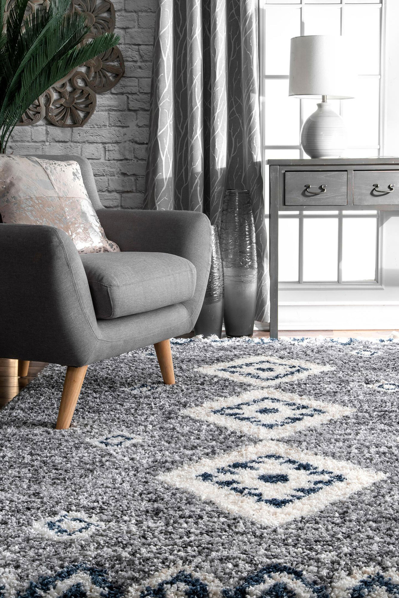 Large View Charles Moroccan Shaggy Rug