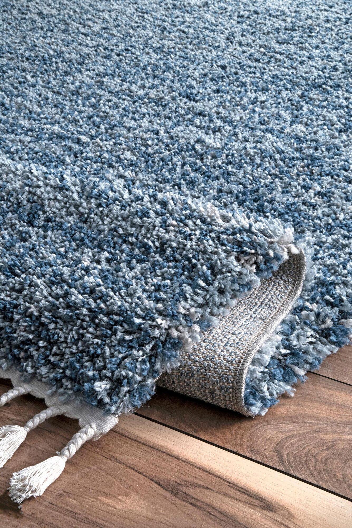 Large View Charles Blue Moroccan Shaggy Rug