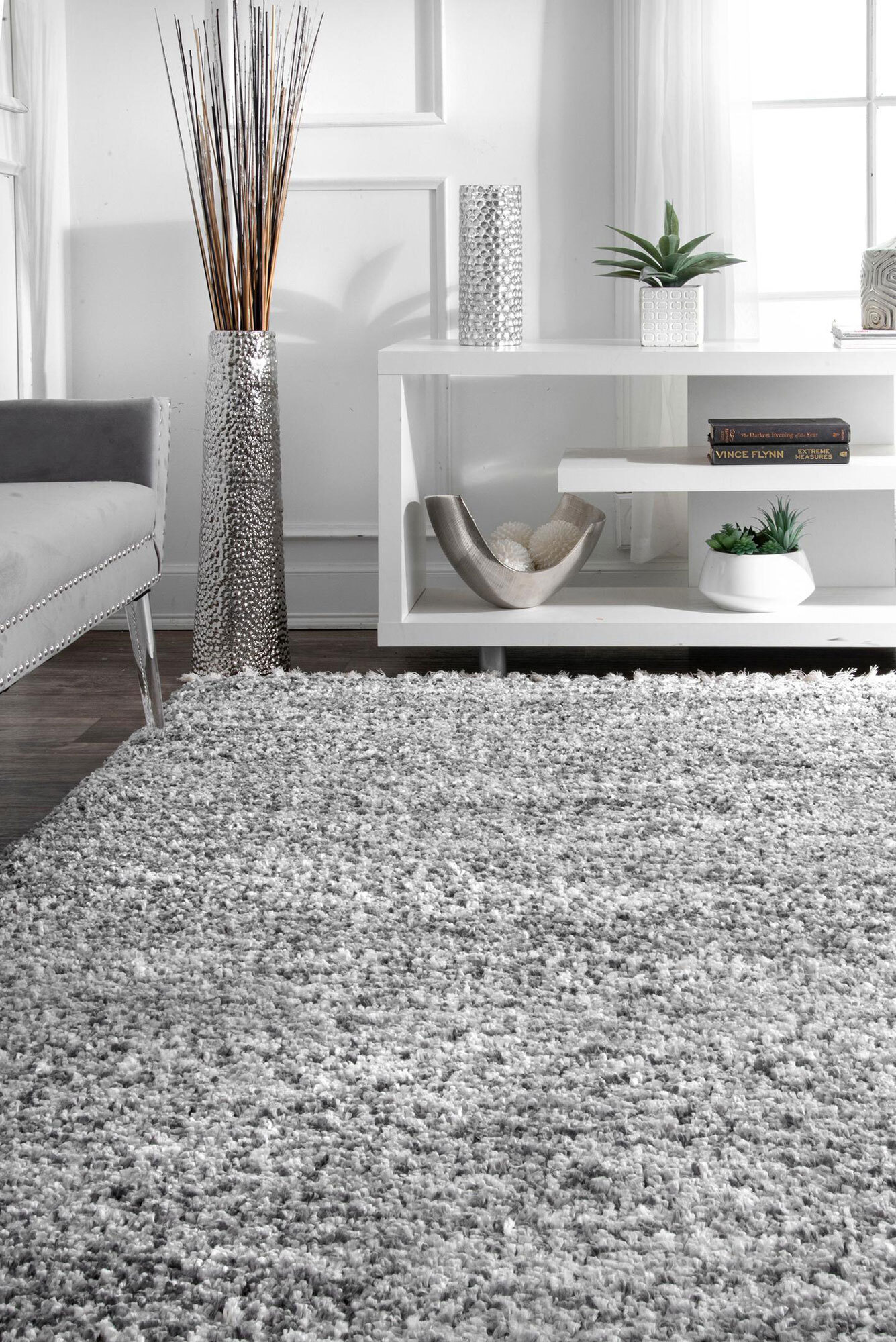 Charles Grey Moroccan Shag Rug