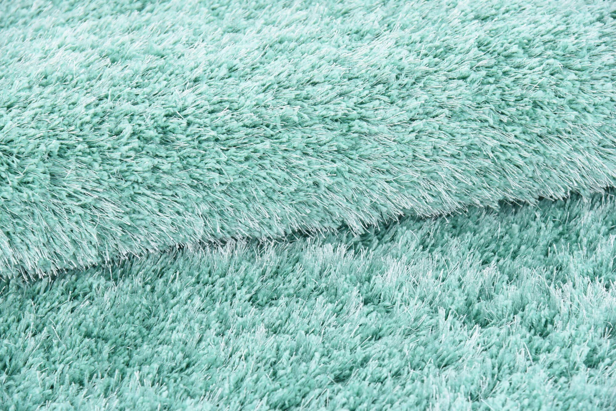 Large View Dream Plain Green Thick Shag Rug