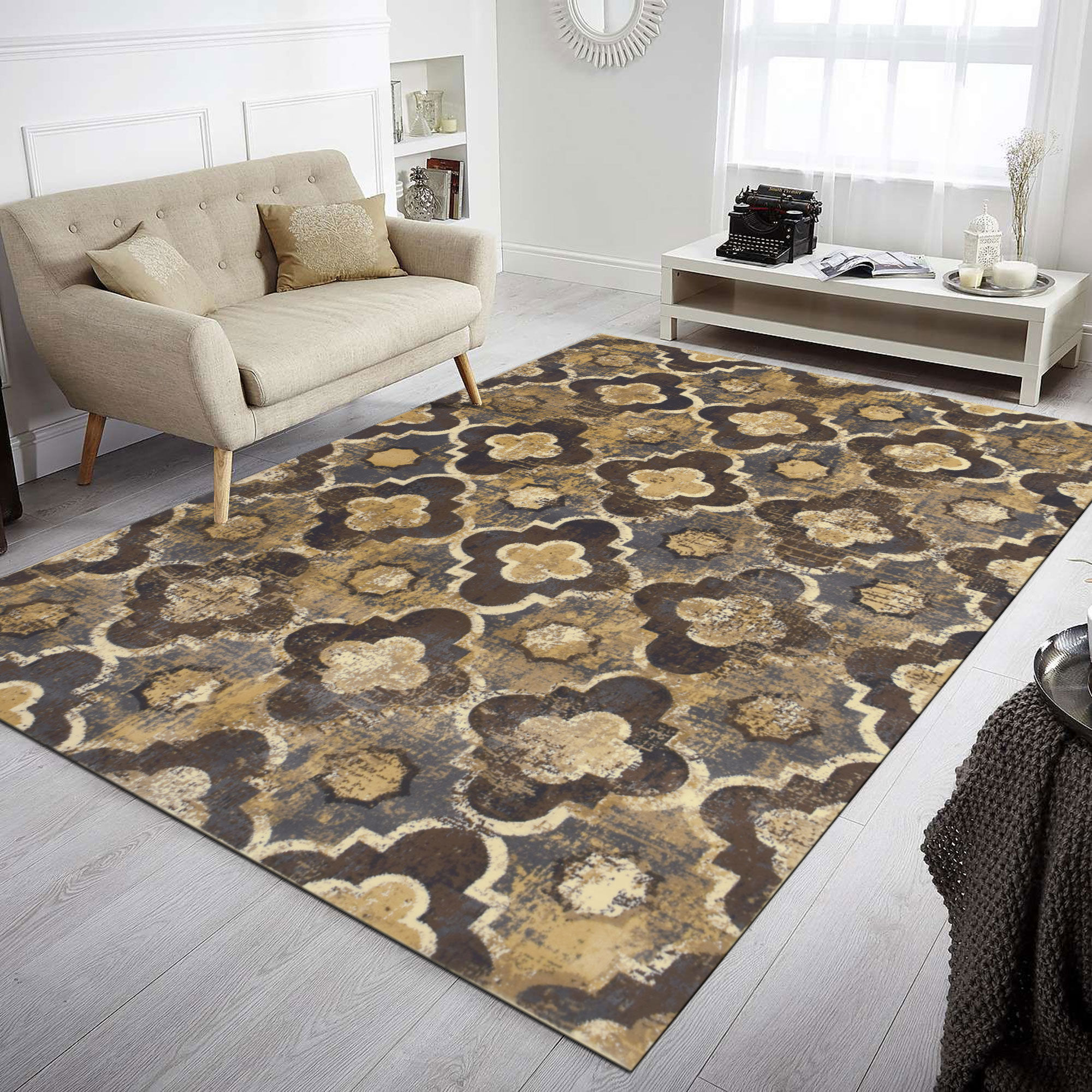 Large View Eliza Modern Trellis Pattern Rug