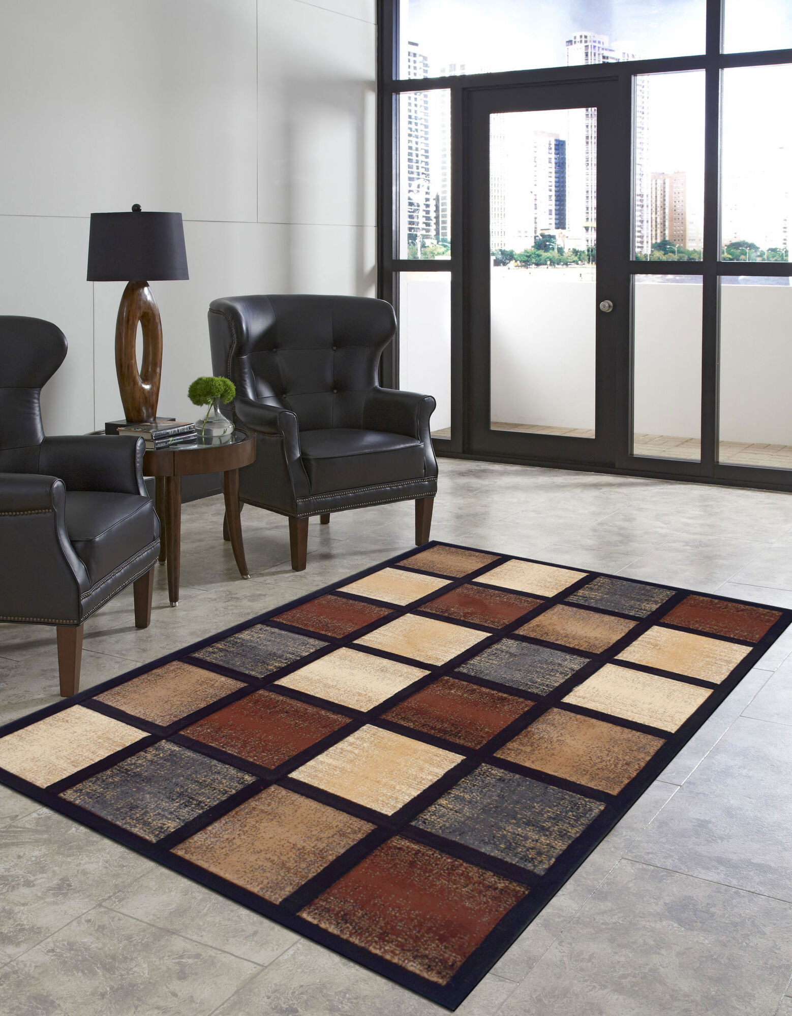 Eliza Modern Square Pattern Rug