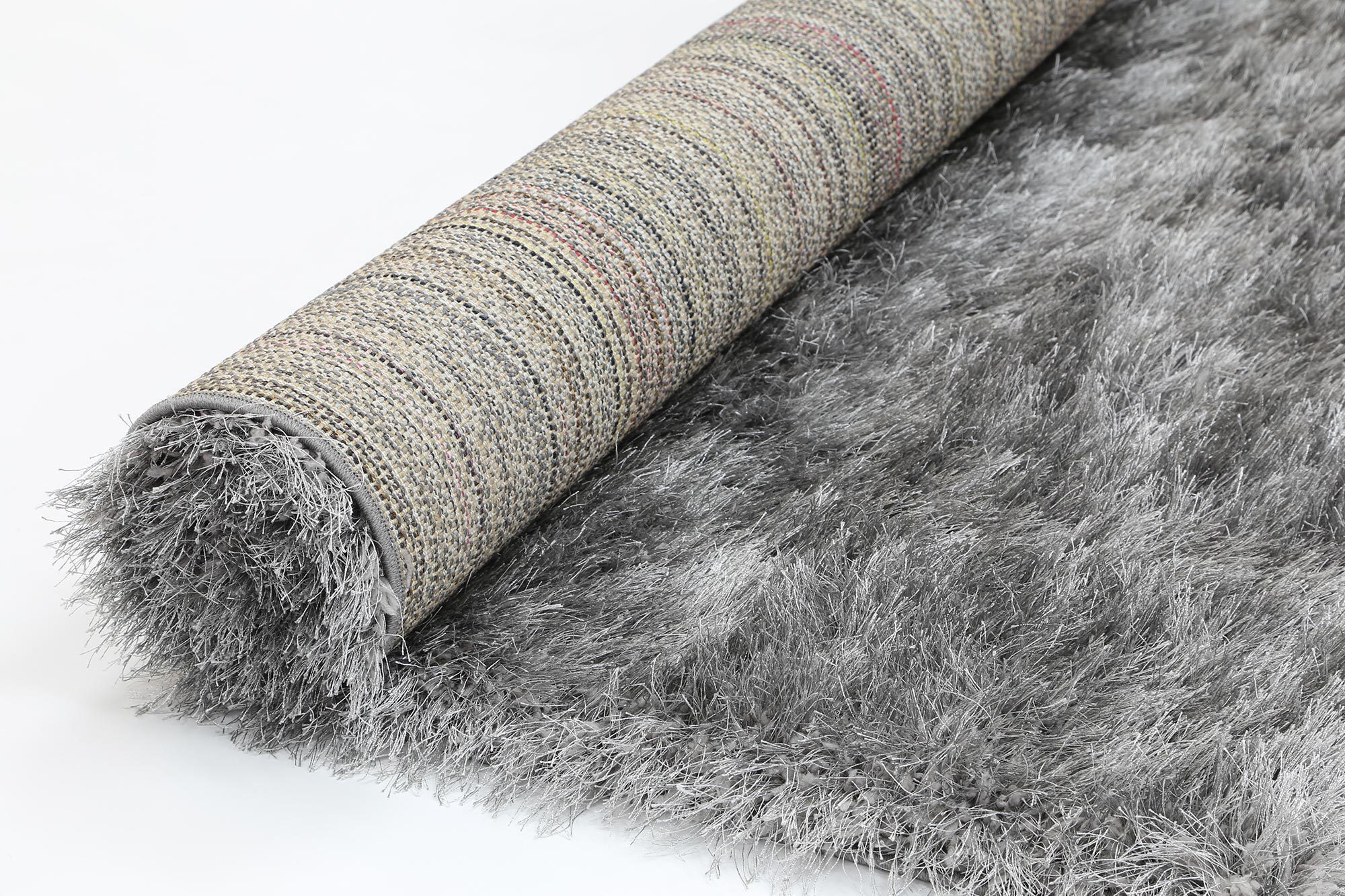 Elisa Plain Grey Thick Shaggy Rug