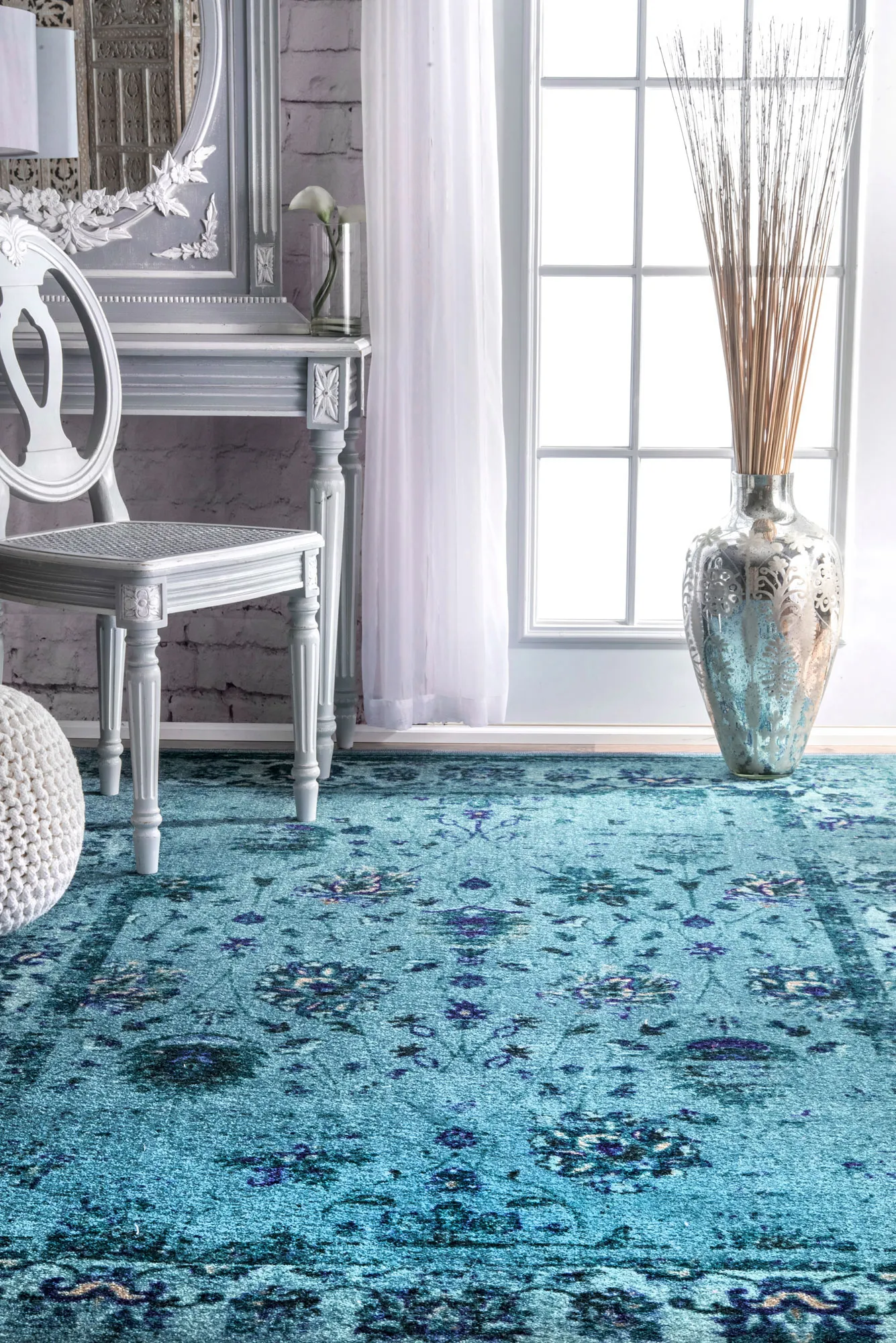 Ellie Overdyed Rubber Backed Rug