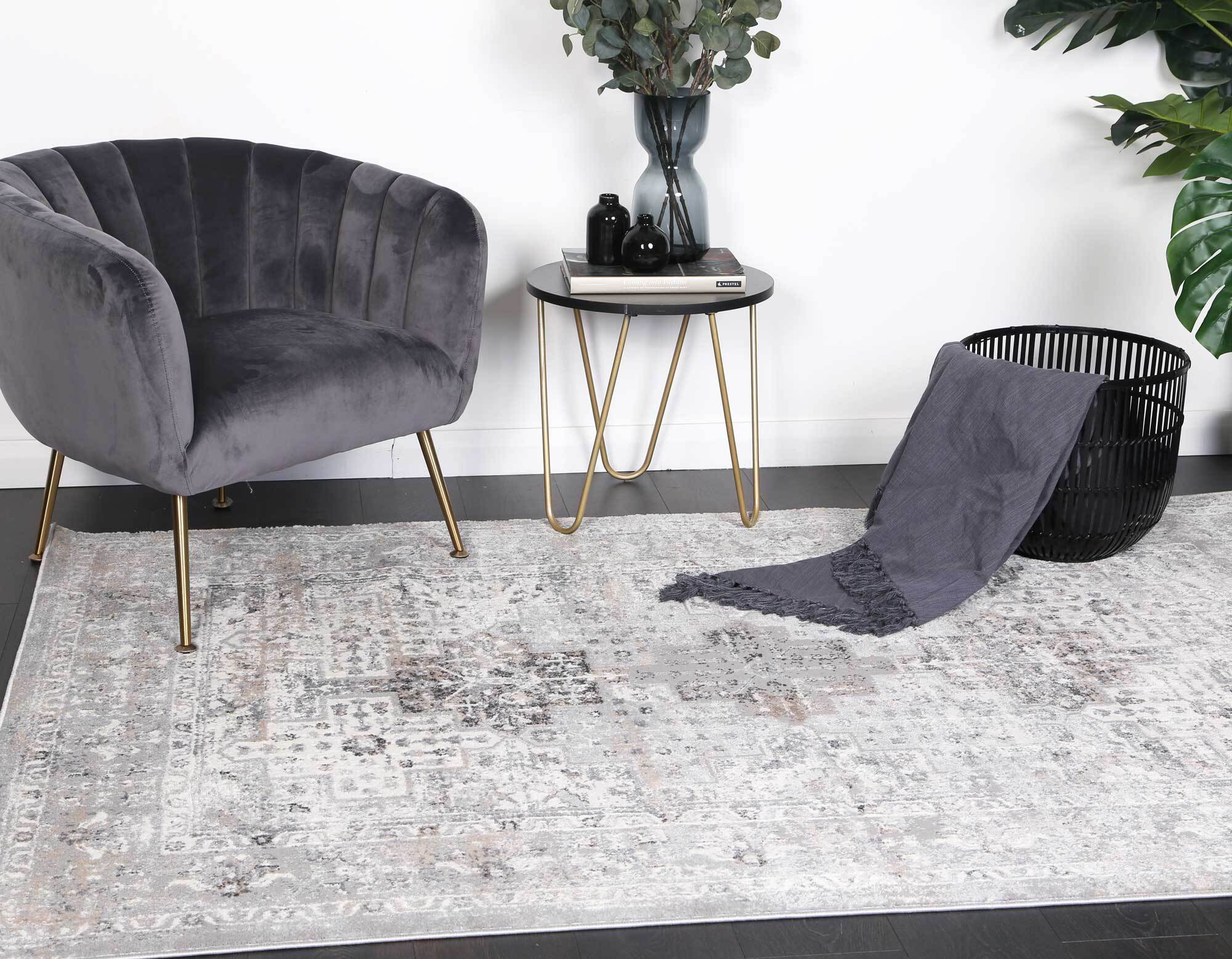 Large View Elvis Grey Transitional Classic Rug
