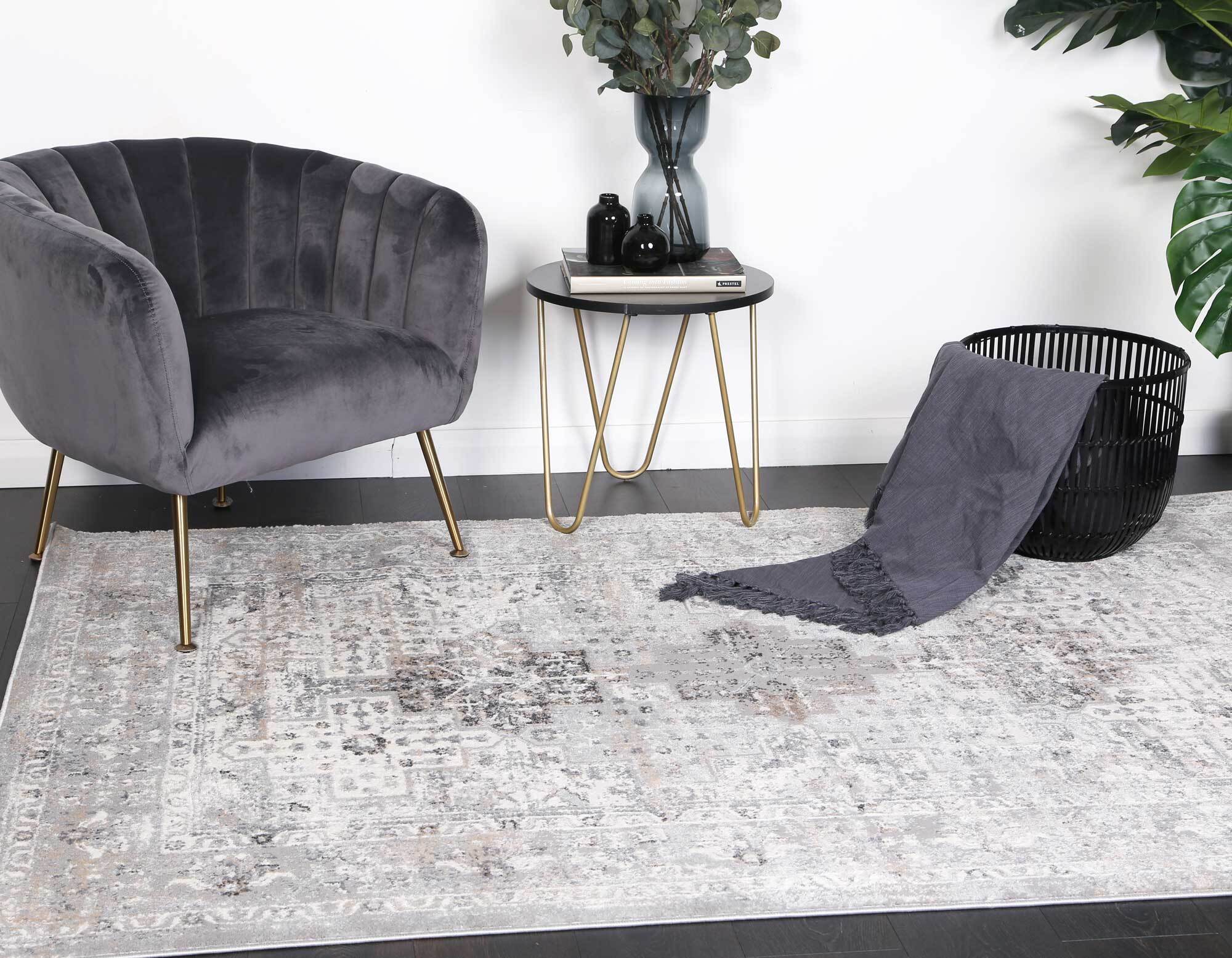 Elvis Grey Transitional Classic Rug