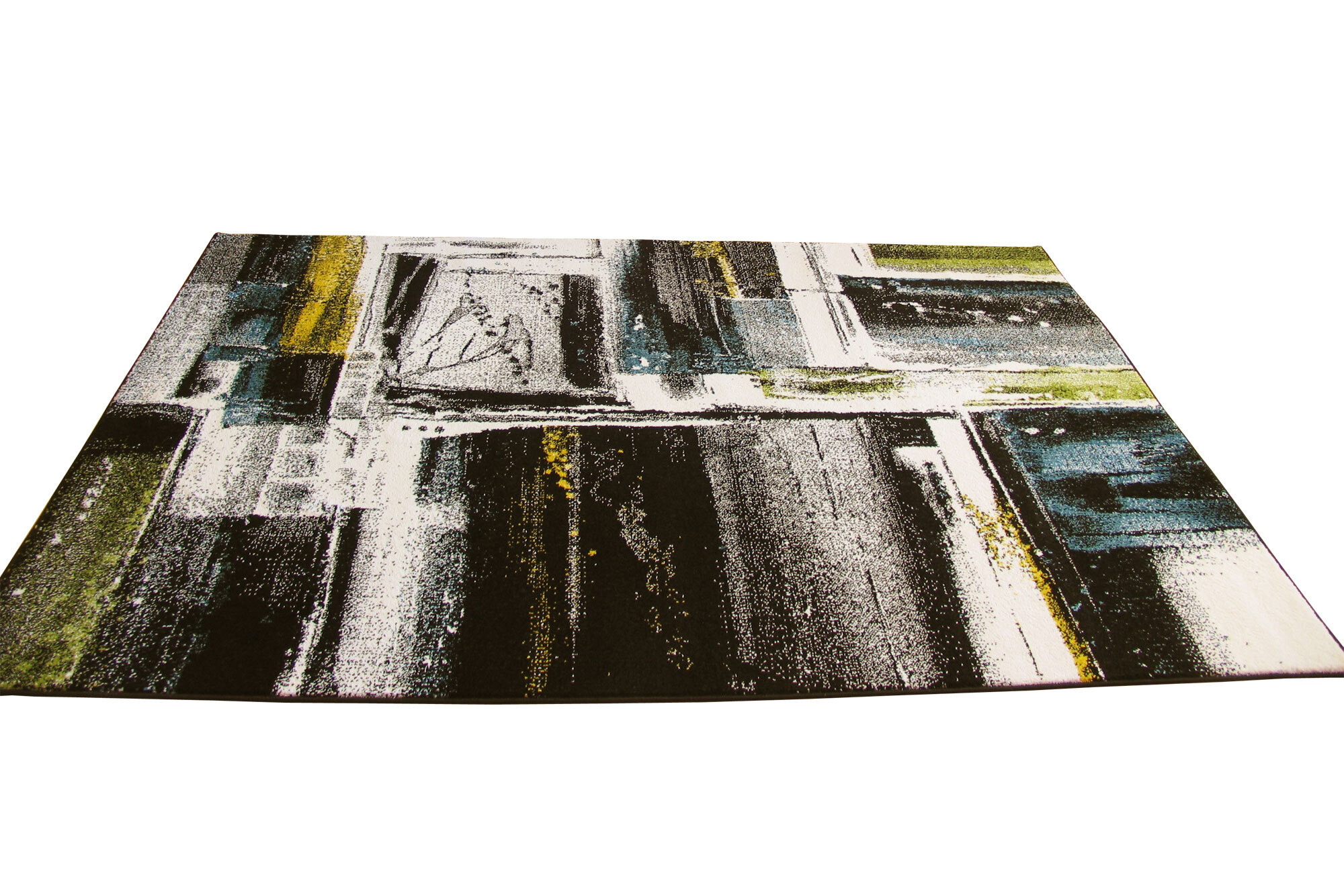 Ellen Black Modern Abstract Rug